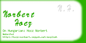 norbert hocz business card